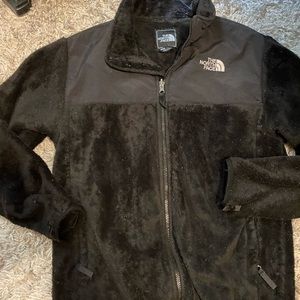 Girls black fleece north face jacket